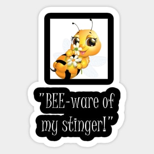 bee funny cool Sticker